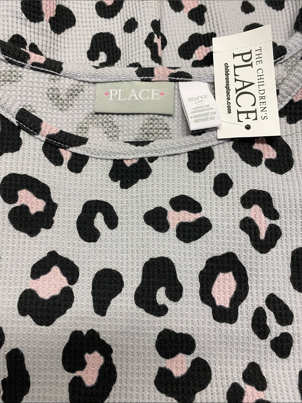 The Children's Place Gray Leopard Print Thermal Long-Sleeve Dress - Picture 5 of 7